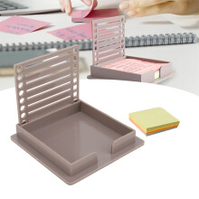Post-it-Notizhalter mit Schablonen-Glasrahmen & Organizer-Box, Braun, 3x3 Zoll