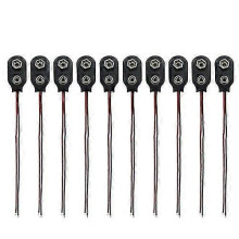 10 Pcs PP3 MN1604 9V Battery Holder Clip Snap On Connector Cable Lead Buckle