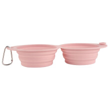 Portable Dog Water Bowl | Foldable Travel Dish for Puppies, Hiking, Camping, Road Trips - Pink, Lightweight, Durable Design