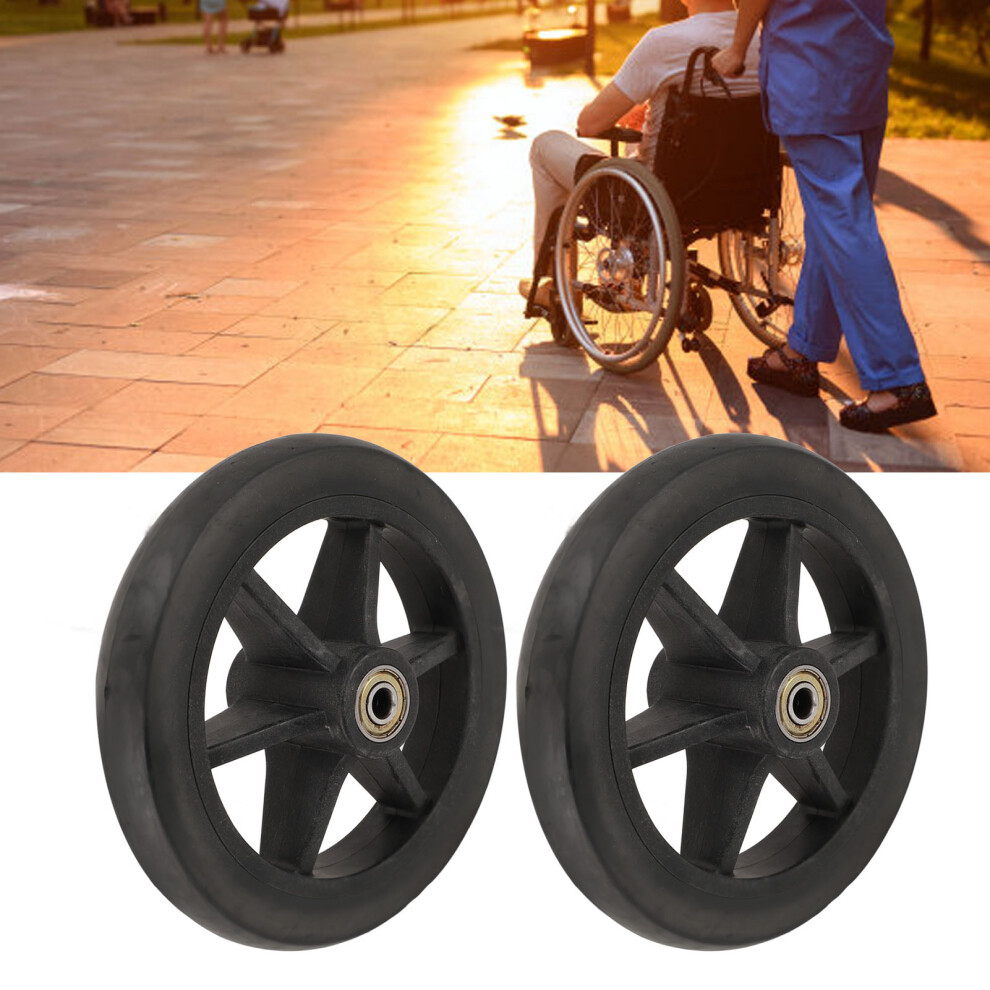 6 Inch Wheelchair Wheel Replacement 2pcs for Electric Wheelchairs Black