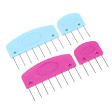 20 Pcs Knit Blocking Comb Set for Sweater and Scarf, Plastic & Stainless Steel, Blue & Purple