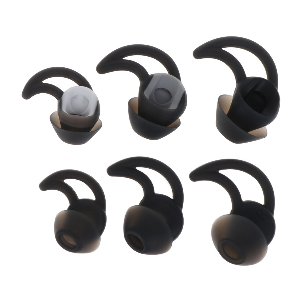 Silicone Tips Earhook For In Ear Earphone Earbuds For- Black 7732000073076