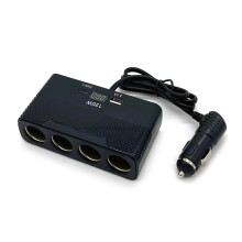 120W Socket Splitter Adapter with 2 USB Ports and 1 USB-C Port for 12V 24V Car Truck Marine Charging