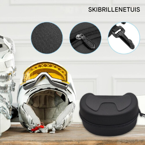 Snowboard Goggles Case - Waterproof Hard Shell EVA Zip Bag with Shock-proof Protection 1