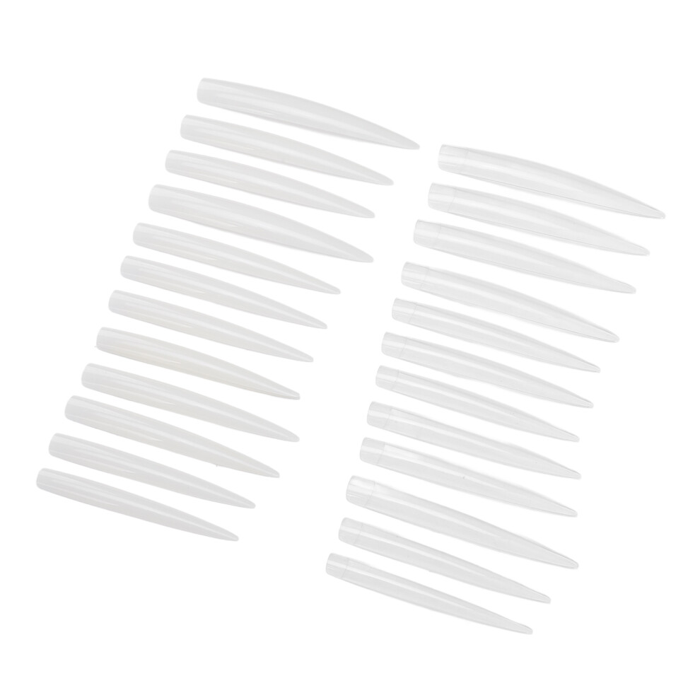 White 240 Pcs Clear Long Stiletto Nail Tips For Acrylic Nails