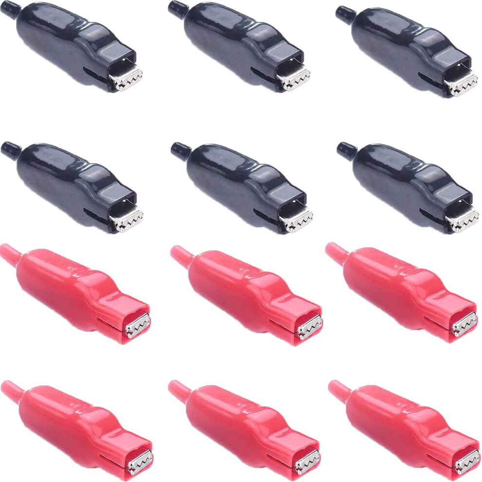 12 Pcs Alligator Clips 20A Insulated Electric Test Clamps Red And Black Heavy Duty Circuit Testing Tools 6038364142214