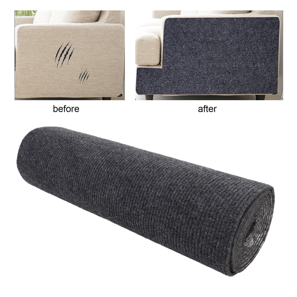 Unisex Grey 15.75 X 78.74In Self Adhesive Cat Scratch Pad Trimmable Dark Gray For Home Use