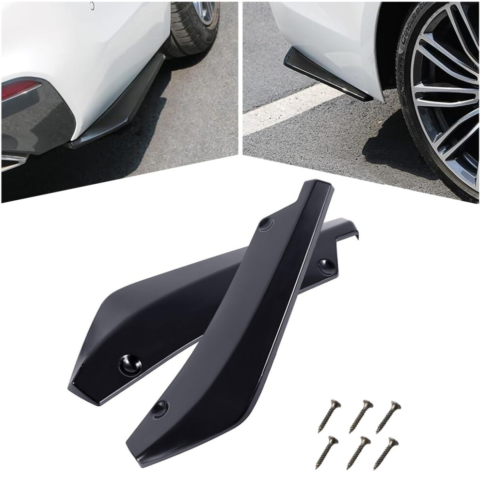 2Pcs Rear Bumper Lip Side Corner Spoiler Kit For Bmw 5 Series E60 E61 E63 E64, Rear Diffuser Spoilers For Cars Black 6038364142344