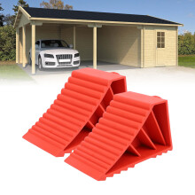 Red 210x100x86mm Heavy Duty Wheel Chocks for Cars Trailers 2PCS Easy Grip