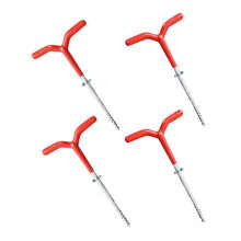 4pcs DIY Ice Anchor Drill Adapter Kit for Camping Tents, Ground Stakes, Heavy-Duty Steel, Weather-Resistant