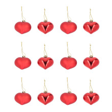 12 Lovely Heart Shaped Ornaments for Xmas Tree and Wedding Festivities