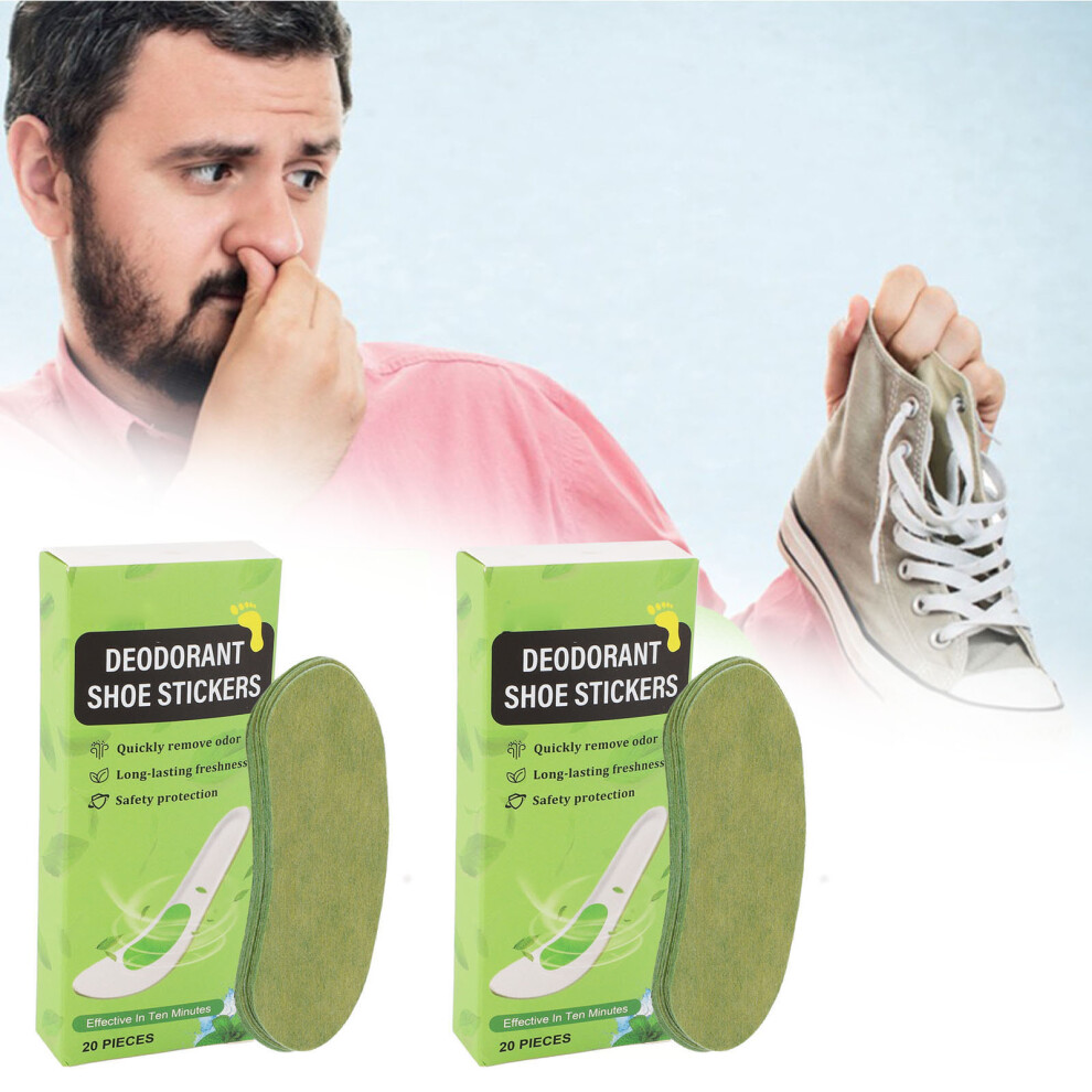 40pcs Breathable Shoe Deodorizing Stickers Odor Remover for Sports Shoes