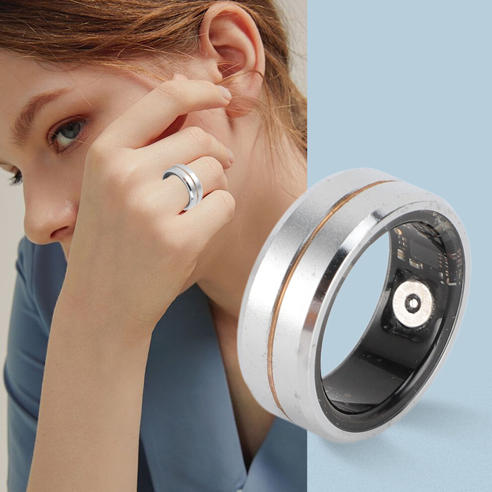Smart Ring Health Tracker For Ios/Android, Unisex, 17.3Mm Gold Silver Silver,Gold 4301346677960