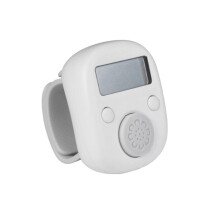 LCD Finger Tally Counter Handheld Clicker with Resettable Digits Display - Digital Electronic Finger Counter in White