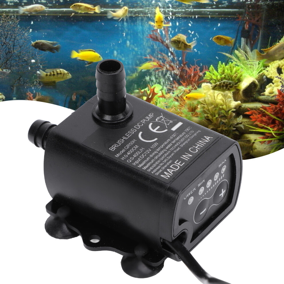 DC 12V 10W Fountain Submersible Pump 0‑400L/H 400cm Lift