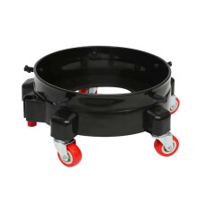 Rolling Swivel Caster with 360 Degree Wheels for Car Detailing, Durable Black Plastic Base, Mobile Bucket Holder