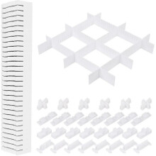 Set of 40 DIY Drawer Organiser/Grid Drawer Divider/Drawer Storage/Drawer Divider Plastic Adjustable Drawer Dividers 40.5 x 5cm for Socks