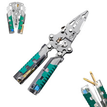 Electrical Pliers with Voltage Detector, Multifunctional Wire Strippers and Cutter, Folding Screwdriver for Wires and Cables