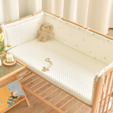 Cot Bumper 200CM, Breathable Adjustable Baby Cot Side Cushions, Soft Padded Cot Rail Cover for Safety