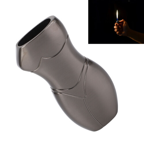 2Pcs 3D Human Design Aluminum Alloy Lighter Cases Black Protective Holder