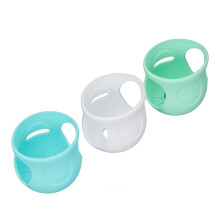 Set of 3 Glass Baby Bottle Covers 4 Oz Anti Fall Silicone Green Colors