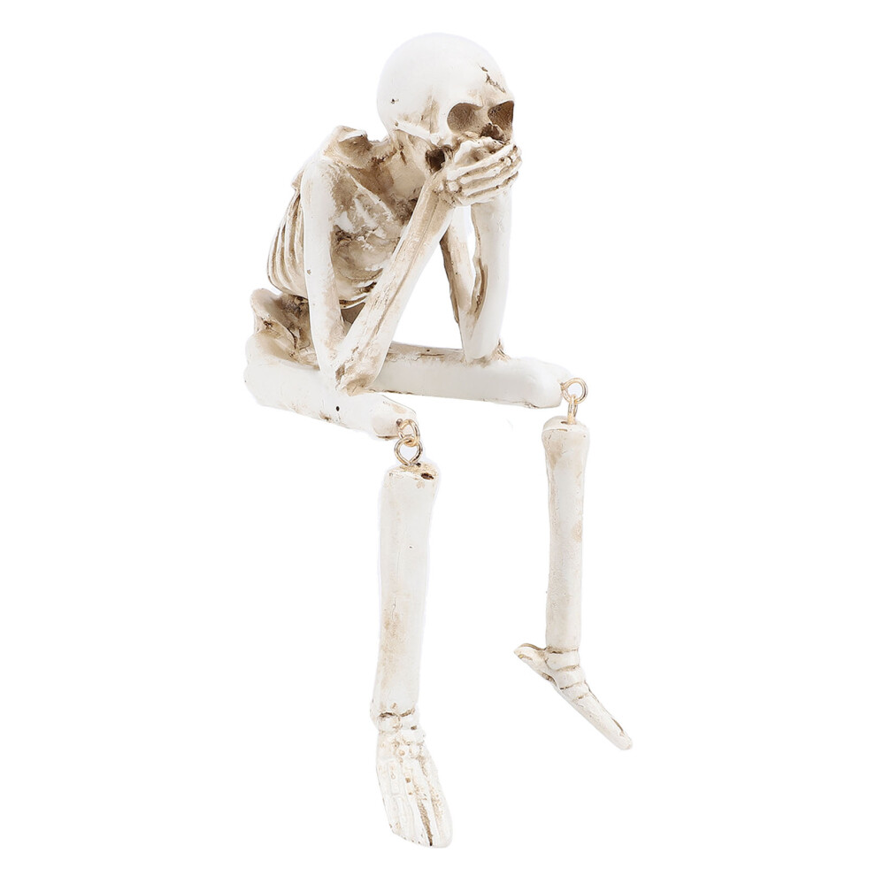 Spooky Skeleton Skull Table Figurine Resin Decoration for Shelves and Mantels