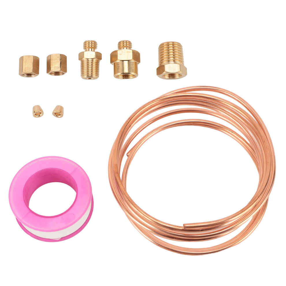 72 Inch Brass Oil Pressure Gauge Kit With 1/8 1/4 Inch Npt Fittings 6941346683073