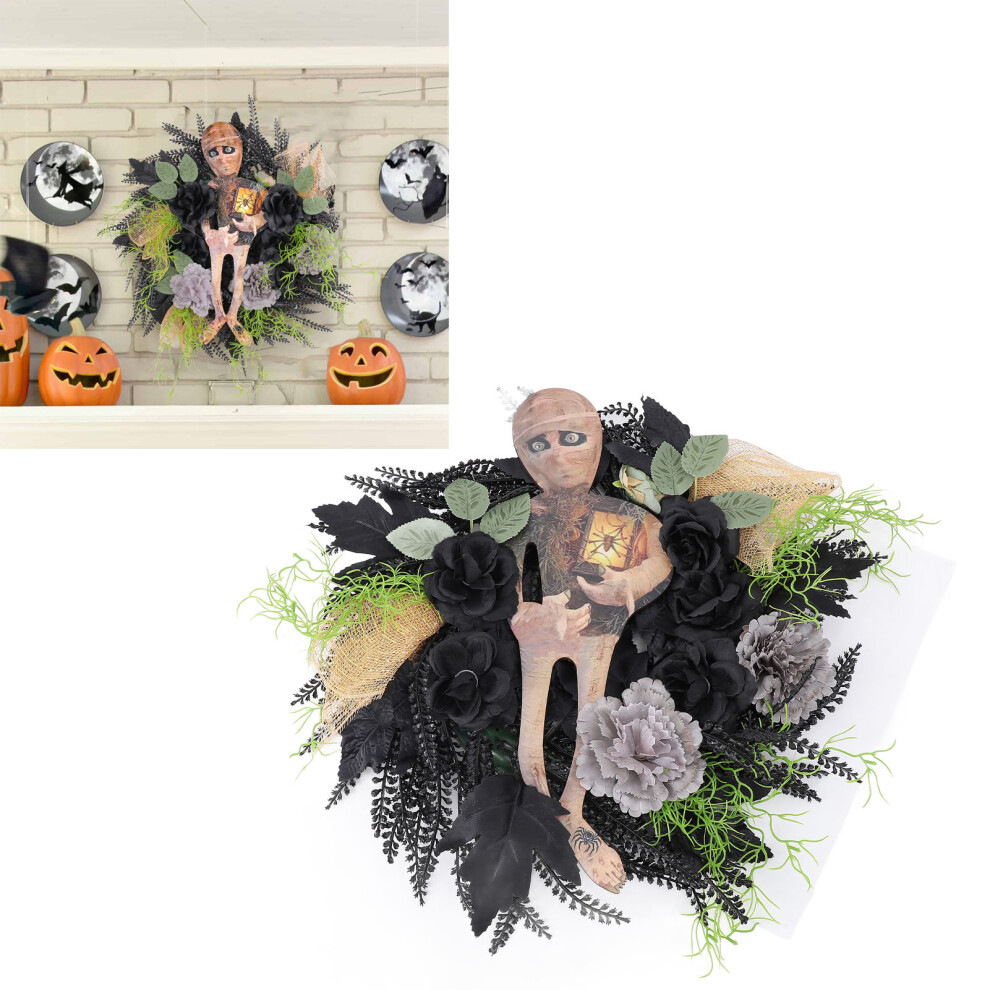 Spooky Mummy Wreath Decoration for Front Door Porch Garden Halloween