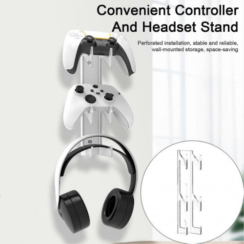 Gamepad Holder Wall Mounted Screw Fixing Stable Support Transparent Universal Storage Rack for PS5/for PS4/for Xbox/for Switch 2