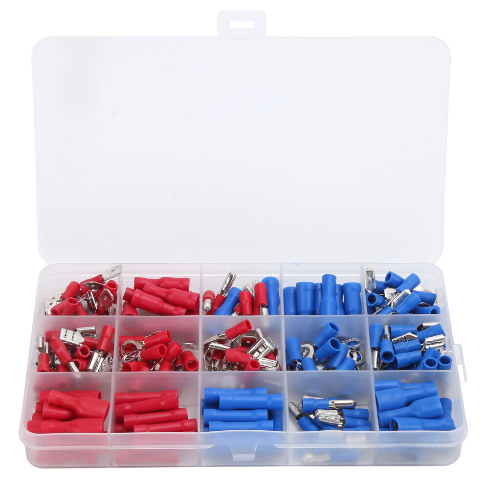 200Pcs Wire Crimp Connectors Set Ring ColdPressed