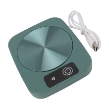 Portable Green Heated Coaster for Perfect Coffee Mug Temperature