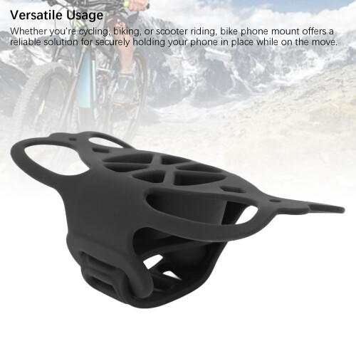 Supporto universale per telefono da manubrio in silicone, nero 2