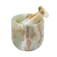 Natural Jade Mortars & Pestle Set Garlic Press Crusher Masher Grinding Bowl