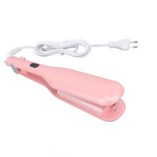 Pink Wave Curling Iron Portable Tourmaline Ceramic Fast Heating for Women