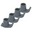 4 Pcs Walker Glide Skis Rubber Universal Walker 3
