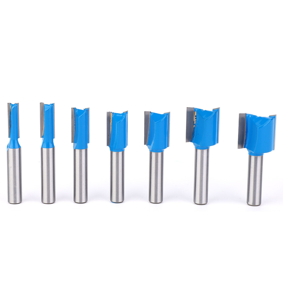 7 Pcs Woodworking Router Bit Straight Double Flute