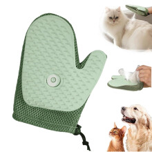 Grooming Mist Glove for Pets, 7.87x5.5 Inch Cat and Dog Hair Removal Glove, Electrostatic Deshedding Brush, Green Color