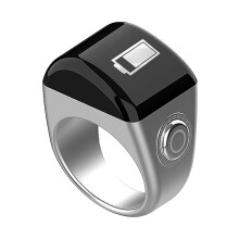 Prayer Counter | Electronic Finger Counter Ring with 5 Timers | Clear Display Digital Clock and Recitation Tracker in Silver