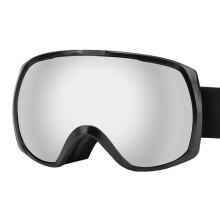 Ski Goggles Fog Resistant Outdoor Eyewear for Men and Women | Comfortable Black Frame with Silver Lens for Skiing, Snowboarding, Cycling, Motorcycle