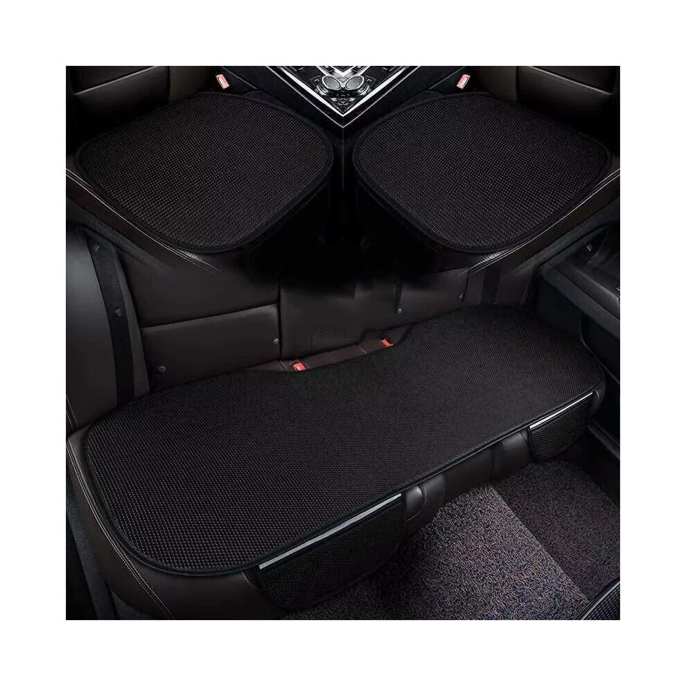 3Pcs Car Seat Cushion For Dacia Sandero Stepway 2Nd 3Rd Gen 2012-2025, Breathable Ice Silk Antislip Seat Covers Black 6038364145901