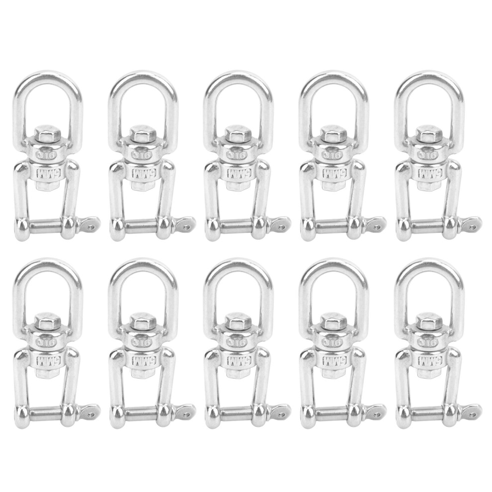 10Pcs Rotating Snap Stainless Steel Double Ended