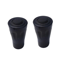 Rubber Foot Covers for Trekking Poles - 4 Pack Durable Non-Slip Tips for Hiking Walking Sticks Protect Hard Surfaces Black