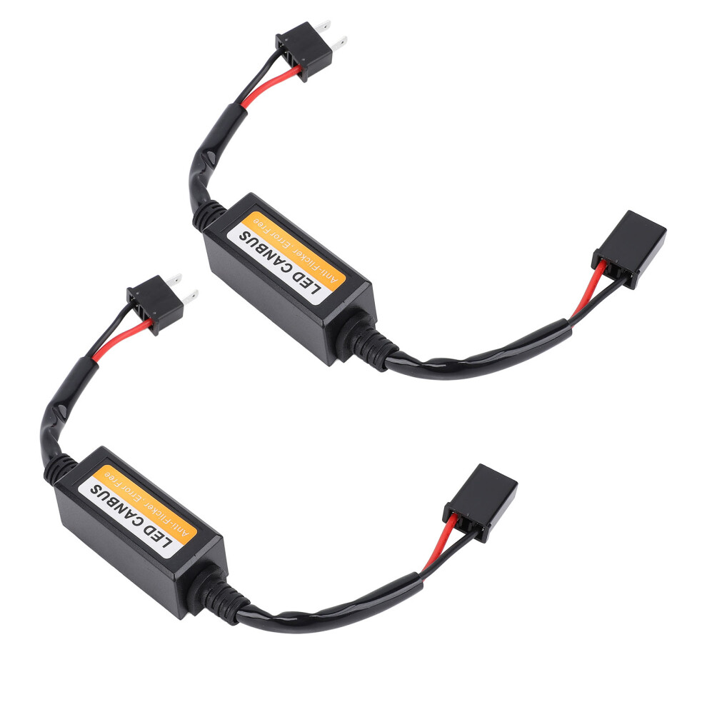 2Pcs H7 Led Headlight Decoder Anti-Flicker Water Resistant Solution 8091346687804