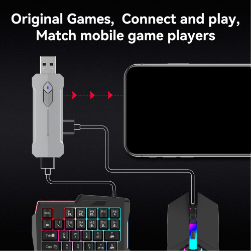 Half Hand Bluetooth 5.2 Convertitore Tastiera-Mouse 2