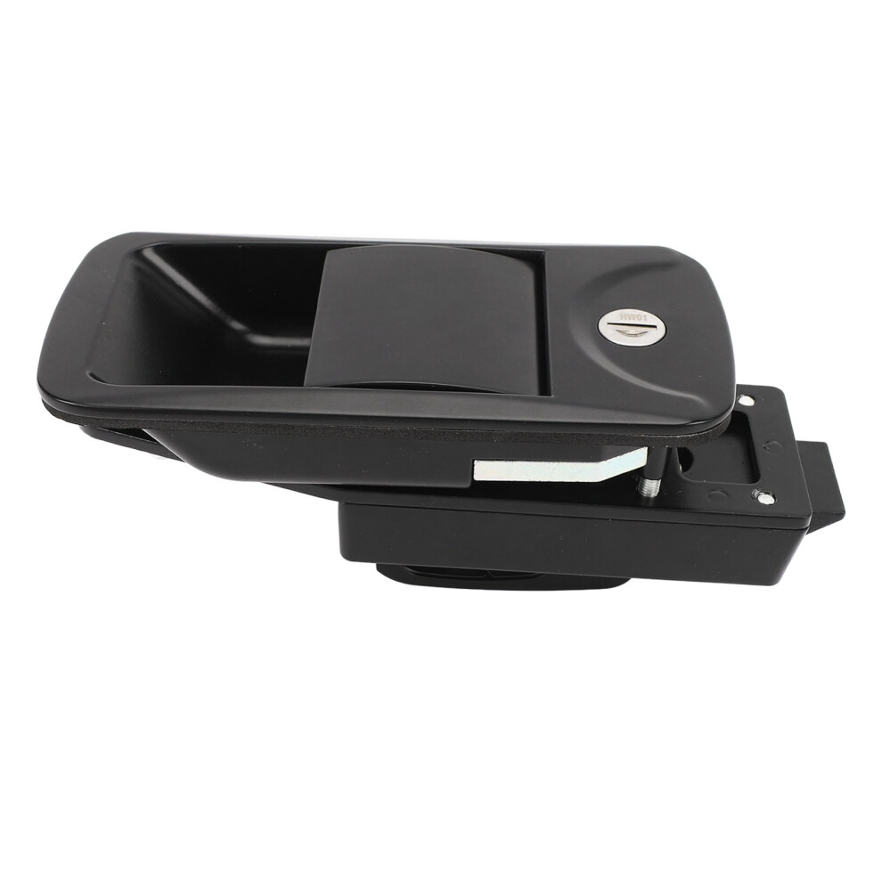 Zinc Alloy Rv Door Latch Handle Black 6.2 X 3In With 2 Keys For Yacht Caravan 9381346690492