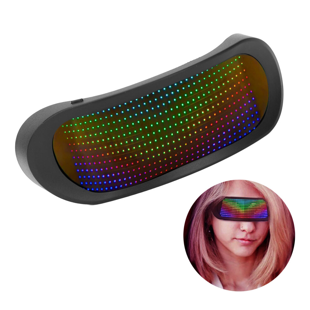 Luminous Led Glasses 4 Modes Frameless 12X36 Pixels Bluetooth App Control 8731346691486