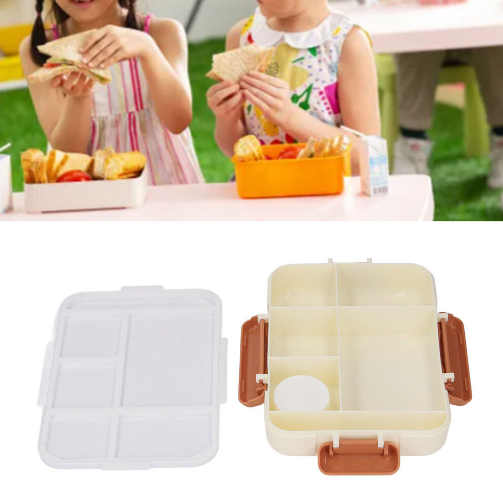 Children's Lunch Box With Utensils, Microwave Safe, 600Ml Brown