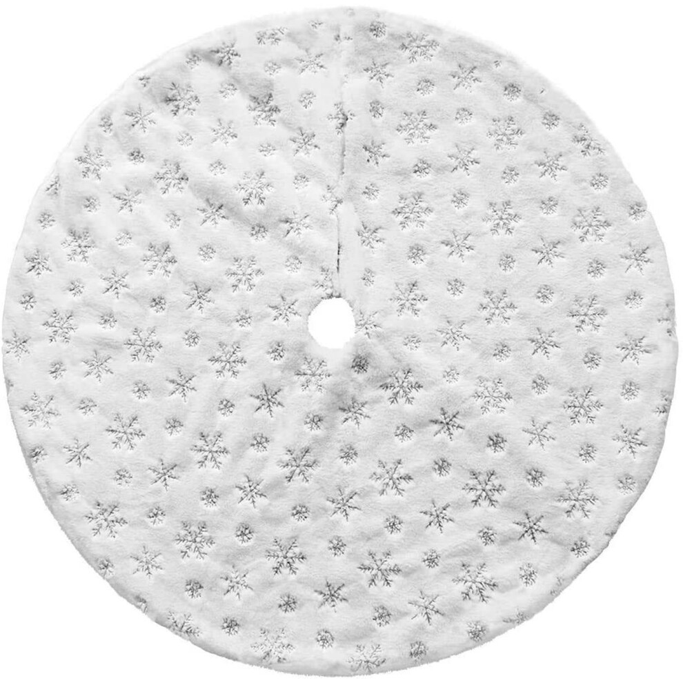 White Fluffy Tree Skirt Cover 78Cm/90Cm/120Cm Holiday Snowy Furry Deco 8701346692028