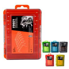 Waterproof Double-Sided Fishing Tackle Storage Box - Small Orange Organizer for Hooks, Accessories, and Terminal Tackle