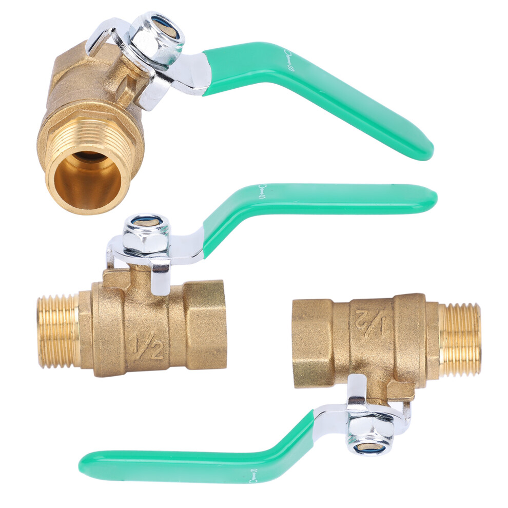 3Pcs 1/2in Water Pipe Ball Valve Female Male